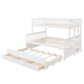 Twin Over Full Bunk Bed With Twin Size Trundleseparable Bunk Bed With Drawers For Bedroom White White Solid Wood