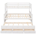 Twin Over Full Bunk Bed With Twin Size Trundleseparable Bunk Bed With Drawers For Bedroom White White Solid Wood