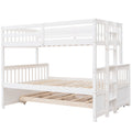 Twin Over Full Bunk Bed With Twin Size Trundleseparable Bunk Bed With Drawers For Bedroom White White Solid Wood