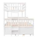 Twin Over Full Bunk Bed With Twin Size Trundleseparable Bunk Bed With Drawers For Bedroom White White Solid Wood