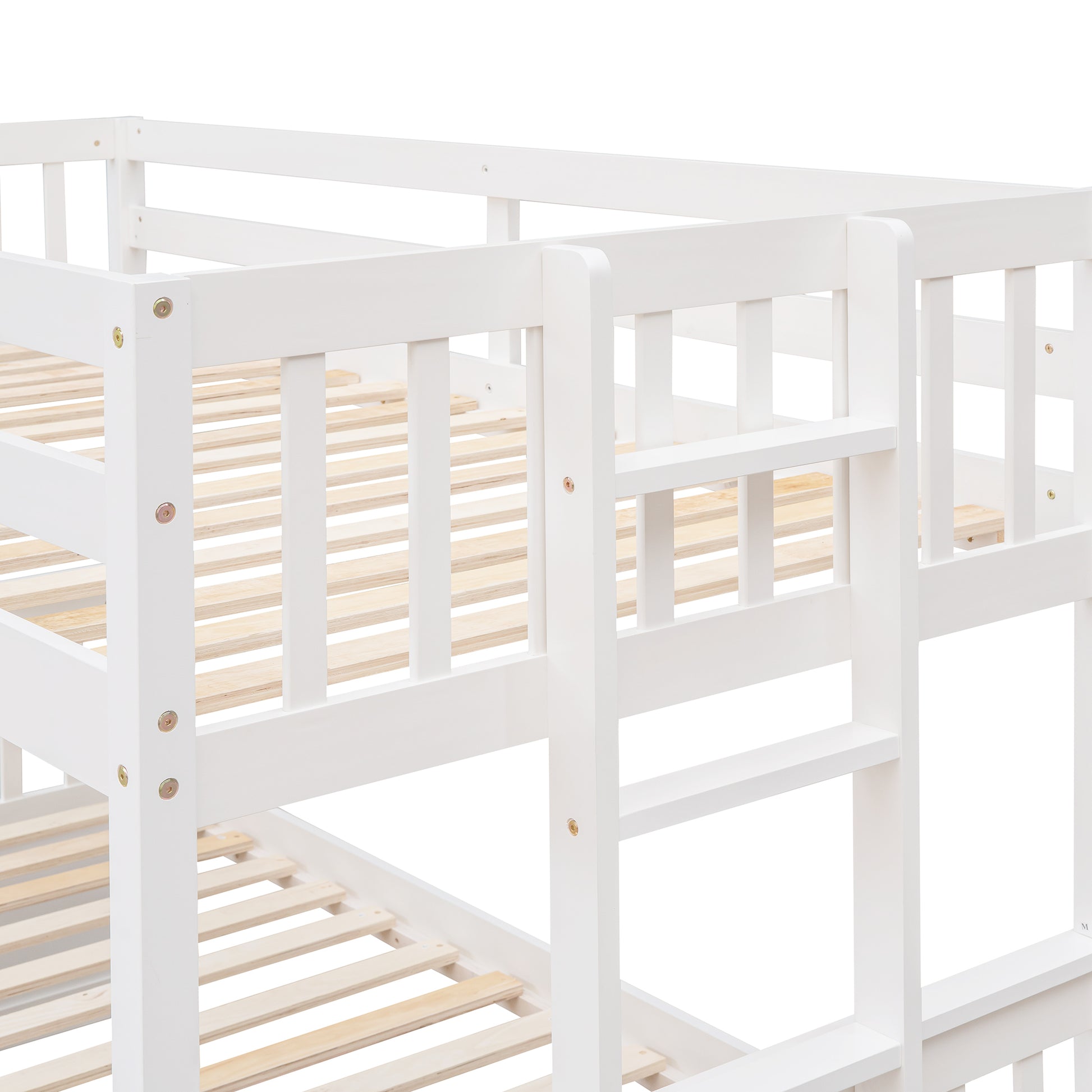 Twin Over Full Bunk Bed With Twin Size Trundleseparable Bunk Bed With Drawers For Bedroom White White Solid Wood