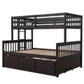 Twin Over Full Bunk Bed With Twin Size Trundleseparable Bunk Bed With Drawers For Bedroom Espresso Espresso Solid Wood