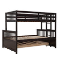 Twin Over Full Bunk Bed With Twin Size Trundleseparable Bunk Bed With Drawers For Bedroom Espresso Espresso Solid Wood