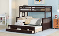 Twin Over Full Bunk Bed With Twin Size Trundleseparable Bunk Bed With Drawers For Bedroom Espresso Espresso Solid Wood