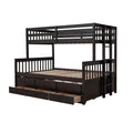 Twin Over Full Bunk Bed With Twin Size Trundleseparable Bunk Bed With Drawers For Bedroom Espresso Espresso Solid Wood