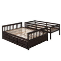 Twin Over Full Bunk Bed With Twin Size Trundleseparable Bunk Bed With Drawers For Bedroom Espresso Espresso Solid Wood