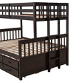 Twin Over Full Bunk Bed With Twin Size Trundleseparable Bunk Bed With Drawers For Bedroom Espresso Espresso Solid Wood