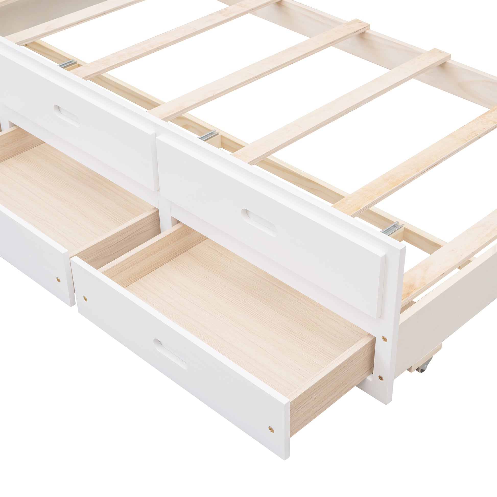 Twin Over Full Bunk Bed With Twin Size Trundleseparable Bunk Bed With Drawers For Bedroom White White Solid Wood