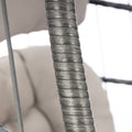 Outdoor Wicker Rattan Swing Chair Hammock Chair Hanging Chair With Aluminum Frame And Grey Cushion Without Stand Dark Grey Aluminium