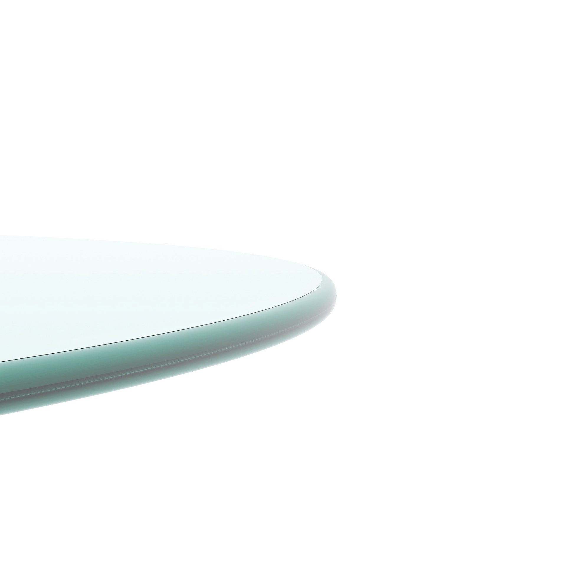 20" Inch Round Tempered Glass Table Top Clear Glass 1 4" Inch Thick Round Polished Edge Transparent Glass