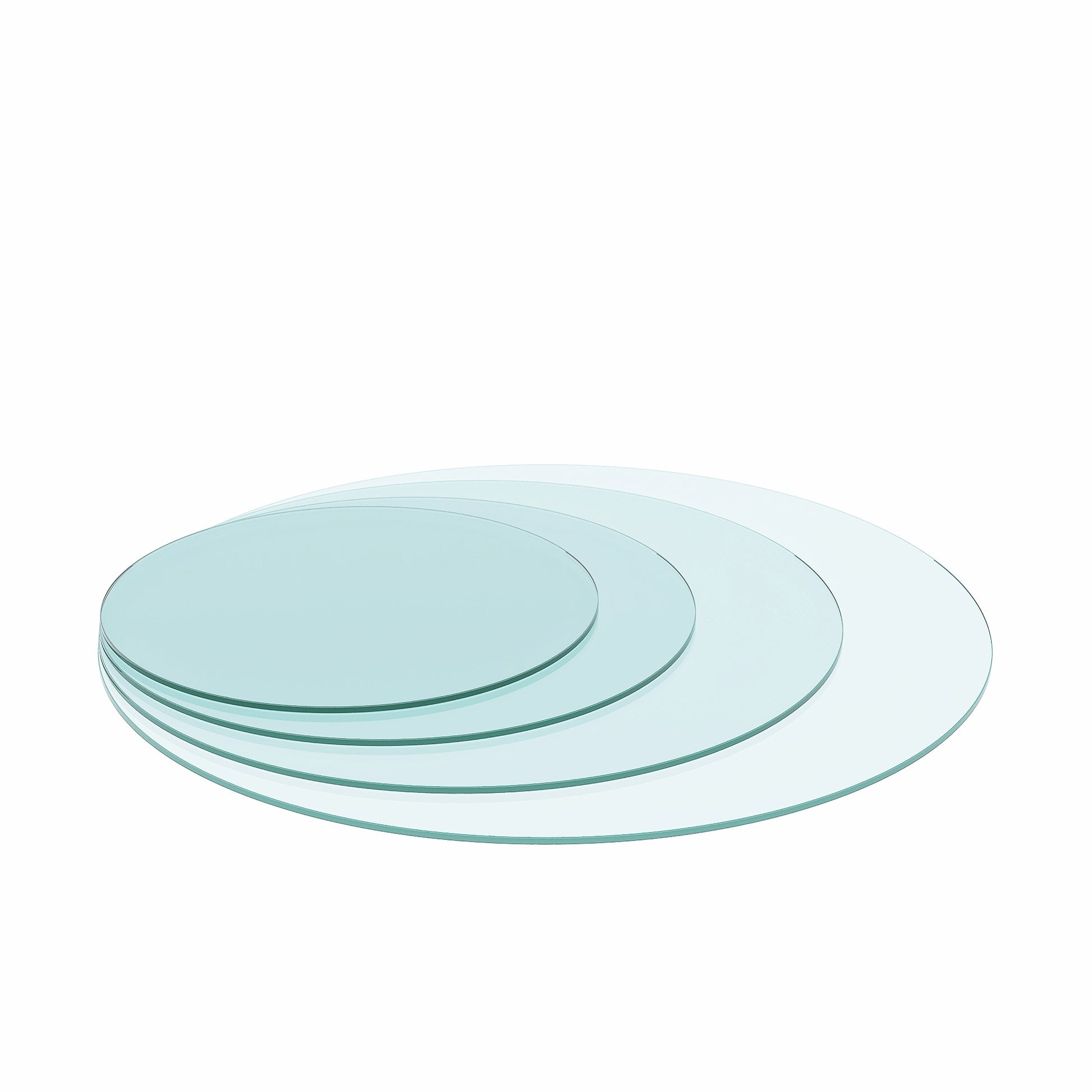 36" Inch Round Tempered Glass Table Top Clear Glass 1 4" Inch Thick Flat Polished Edge Transparent Glass