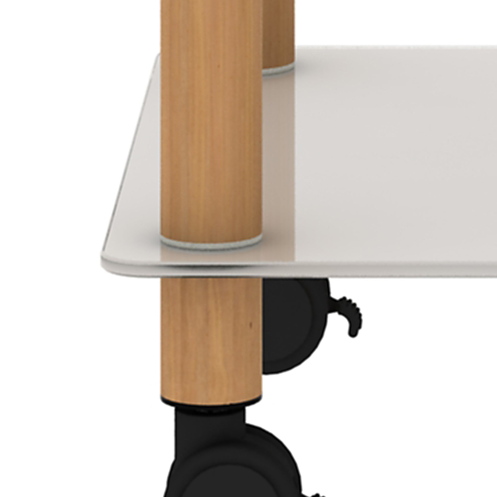 2 Piece White Oak Side Table2 Tier Space End Table ,Modern Night Stand, Sofa Table, Side Table With Storage Shelve White Glass