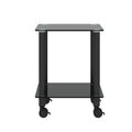 2 Piece Black Side Table2 Tier Space End Table ,Modern Night Stand, Sofa Table, Side Table With Storage Shelve Black Glass