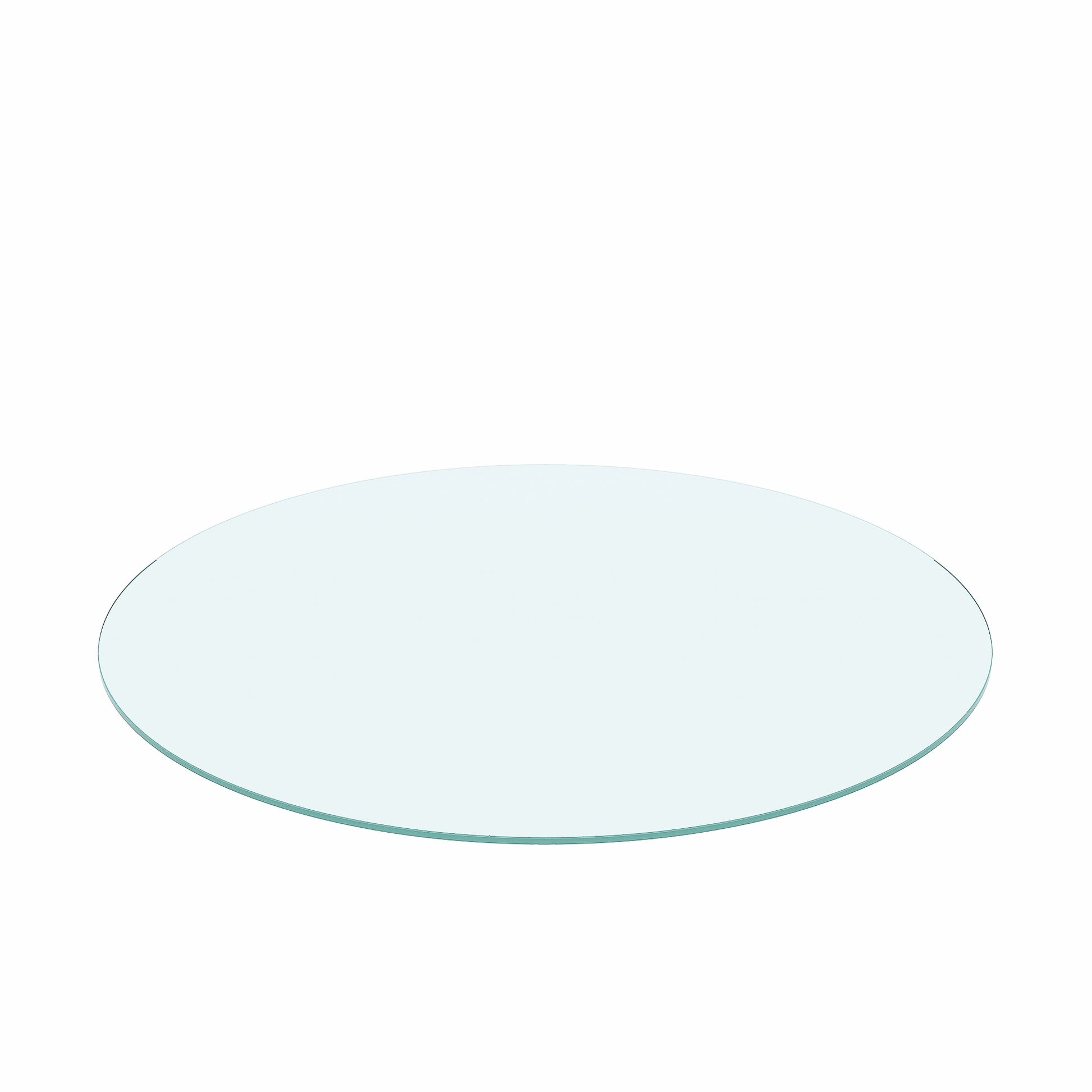 24" Inch Round Tempered Glass Table Top Clear Glass 1 4" Inch Thick Flat Polished Edge Transparent Glass