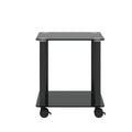 2 Piece Black Side Table2 Tier Space End Table ,Modern Night Stand, Sofa Table, Side Table With Storage Shelve Black Glass