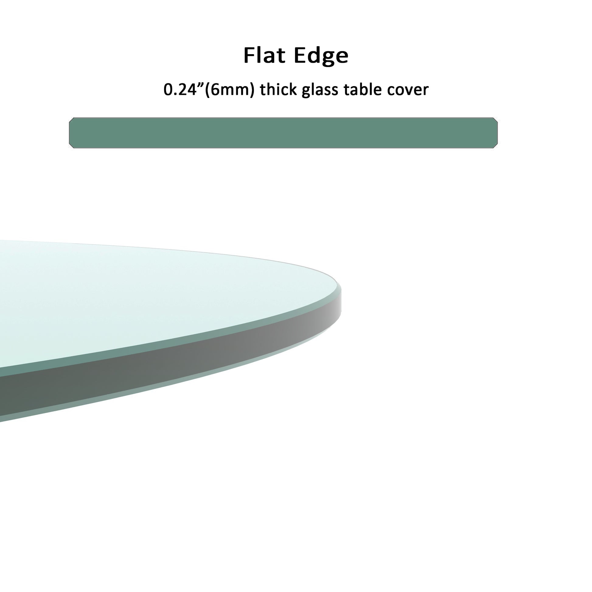 30" Inch Round Tempered Glass Table Top Clear Glass 1 4" Inch Thick Flat Polished Edge Transparent Glass
