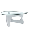 Home Modern Triangle Coffee Table White Solid Wood