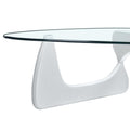 Home Modern Triangle Coffee Table White Solid Wood