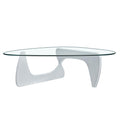 Home Modern Triangle Coffee Table White Solid Wood