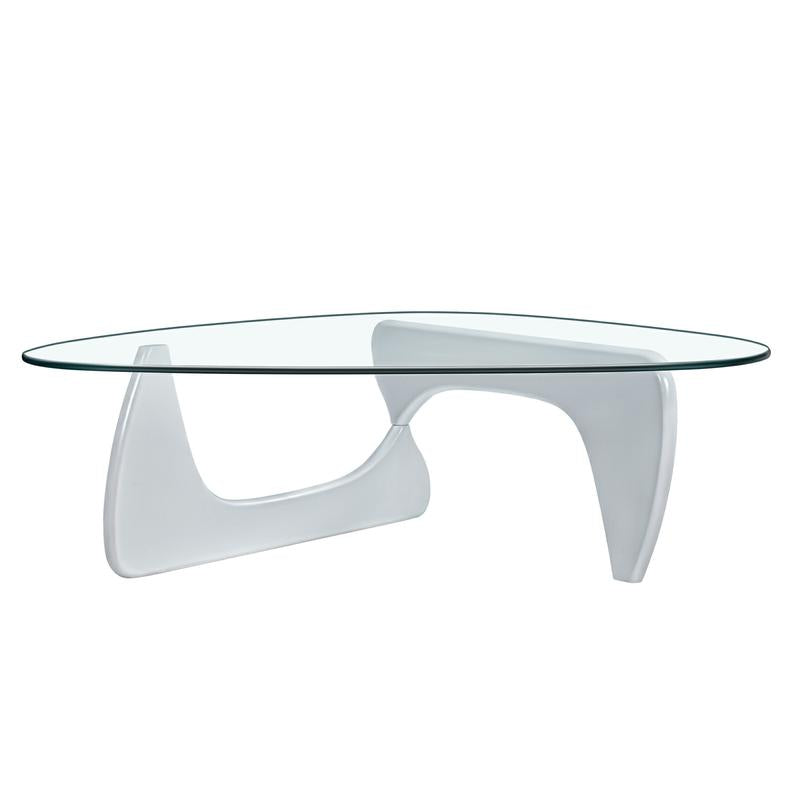 Home Modern Triangle Coffee Table White Solid Wood