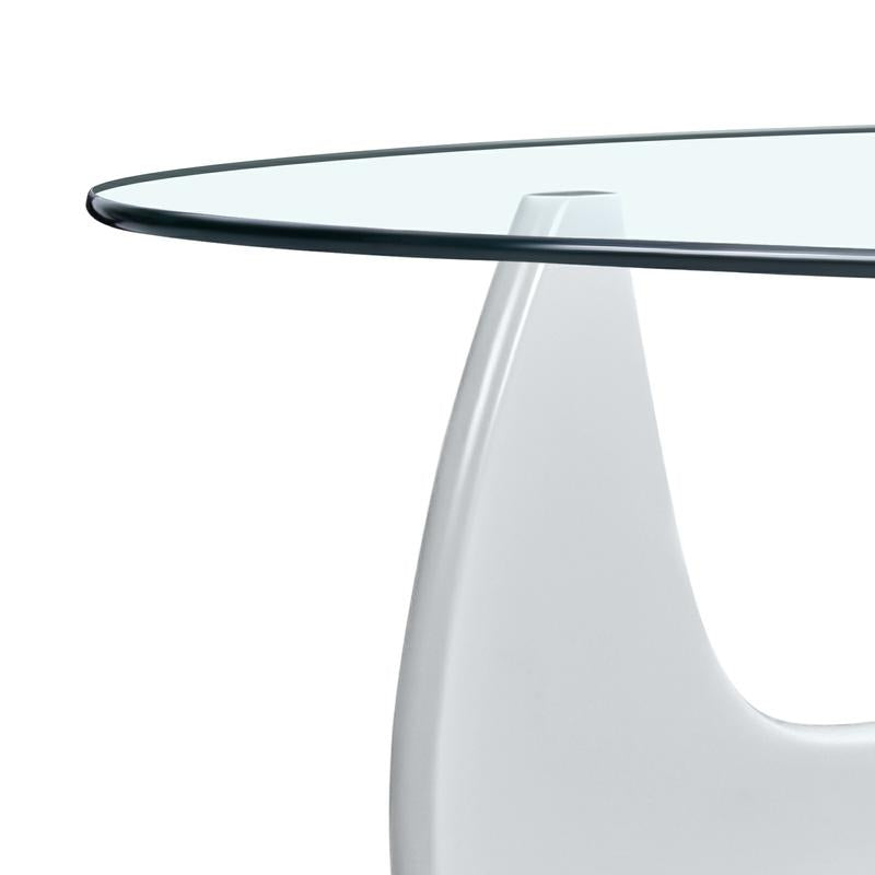 Home Modern Triangle Coffee Table White Solid Wood