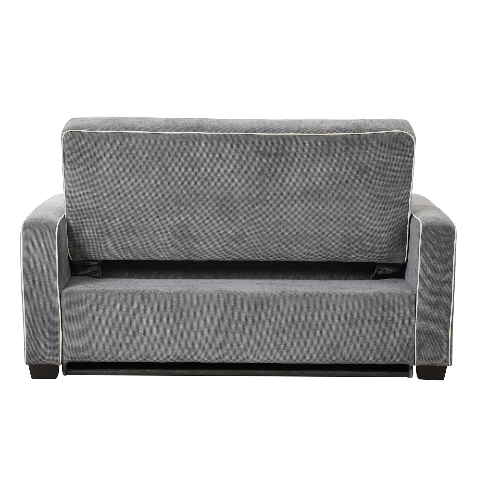 66.5" Linen Upholstered Sleeper Bed, Pull Out Sofa Bed Couch Attached Two Throw Pillows, Dual Usb Charging Port And Adjustable Backrest For Living Room Space, Charcoal Gray Charcoal Grey Foam Linen 2 Seat
