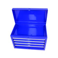 Detachable 5 Drawer Tool Chest With Bottom Cabinet And One Adjustable Shelf Blue Blue Metal