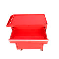 Detachable 5 Drawer Tool Chest With Bottom Cabinet And One Adjustable Shelf Red Red Metal