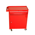 Detachable 5 Drawer Tool Chest With Bottom Cabinet And One Adjustable Shelf Red Red Metal