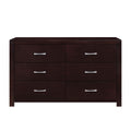 Espresso Finish 1Pc Dresser Of 6X Drawers Silver Tone Bar Pulls Contemporary Design Bedroom Furniture Espresso 5 Drawers & Above Bedroom Contemporary Wood