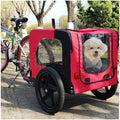 Bicycle Trailer For Pets Outdoor Foldable Red Color Dog Trailer With Reflectors And Safty Flag Red Oxford Fabric Steel