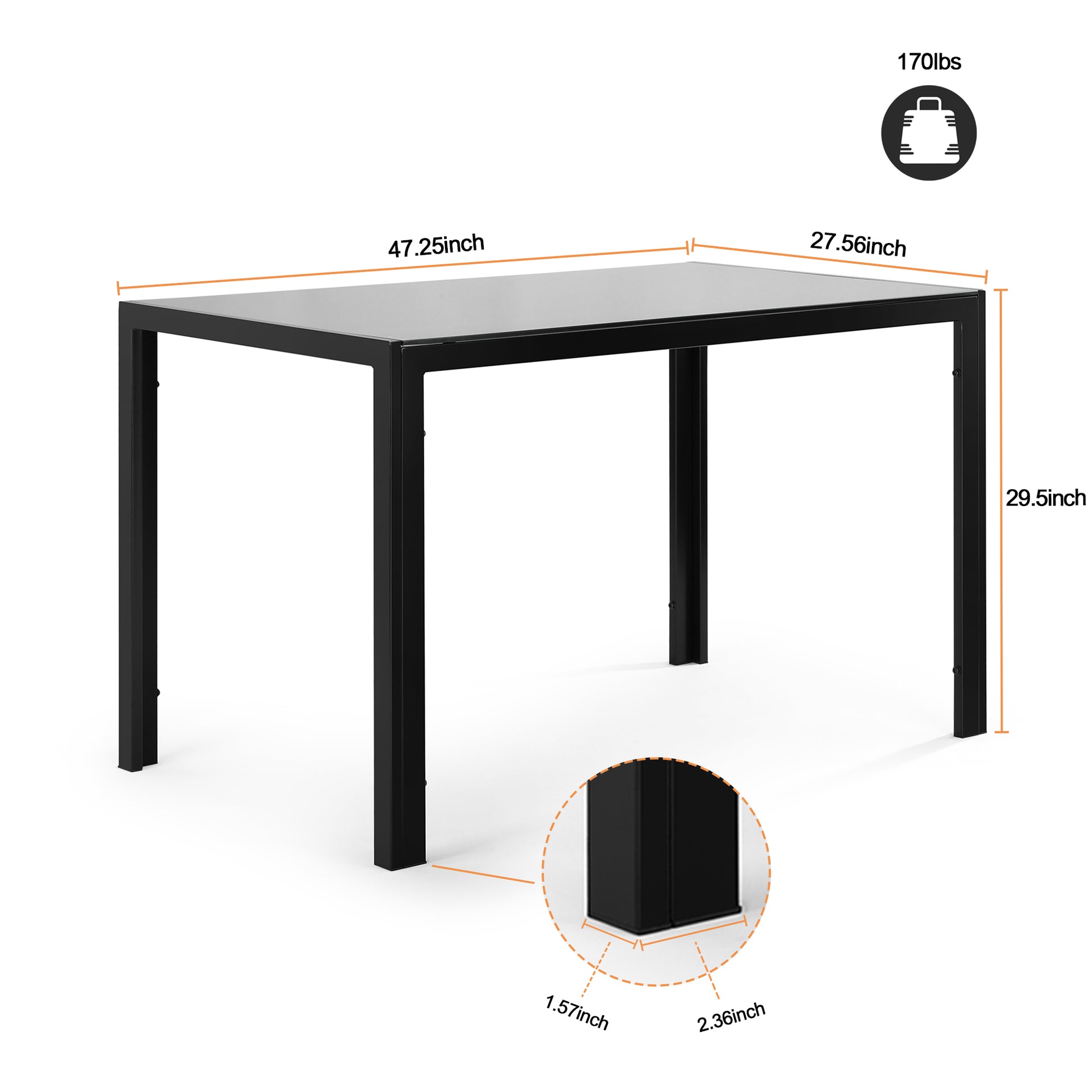 Dining Table Black Glass