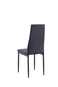 Dining Chair Set For 4 Black Pu