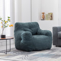 010 Soft Teddy Fabric Tufted Foam Bean Bag Chair With Teddy Fabric Green Green Primary Living Space Soft Modern Foam Teddy