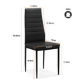 Dining Chair Set For 4 Black Pu