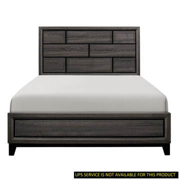 Modern Style Clean Line Design Gray Finish 1Pc Queen Size Bed Contemporary Bedroom Furniture Box Spring Required Queen Gray Wood Bedroom Contemporary Wood