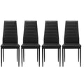 Dining Chair Set For 4 Black Pu