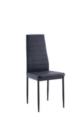 Dining Chair Set For 4 Black Pu