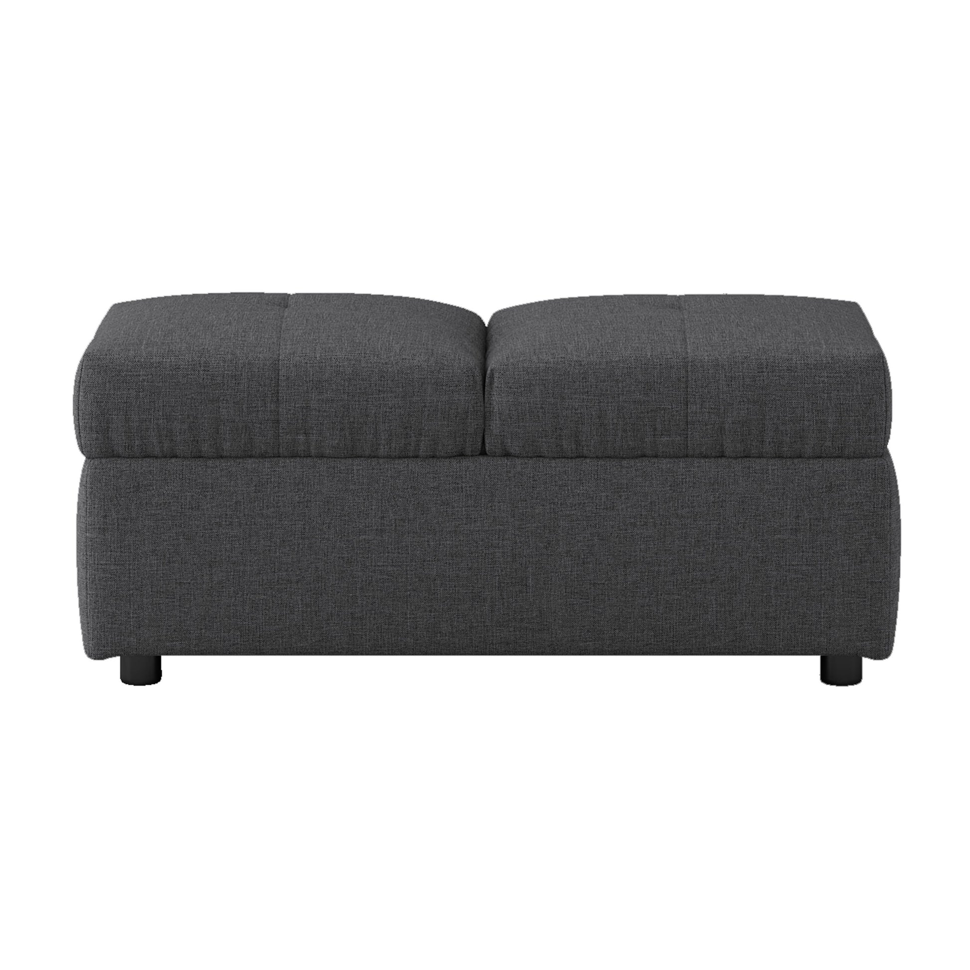 Gray Color Stylish 1Pc Storage Ottoman Convertible Chair Foam Cushioned Fabric Upholstered Solid Wood Plywood Frame Living Room Furniture Gray Wood Primary Living Space Grey Modern Rectangle With Storage Solid Wood
