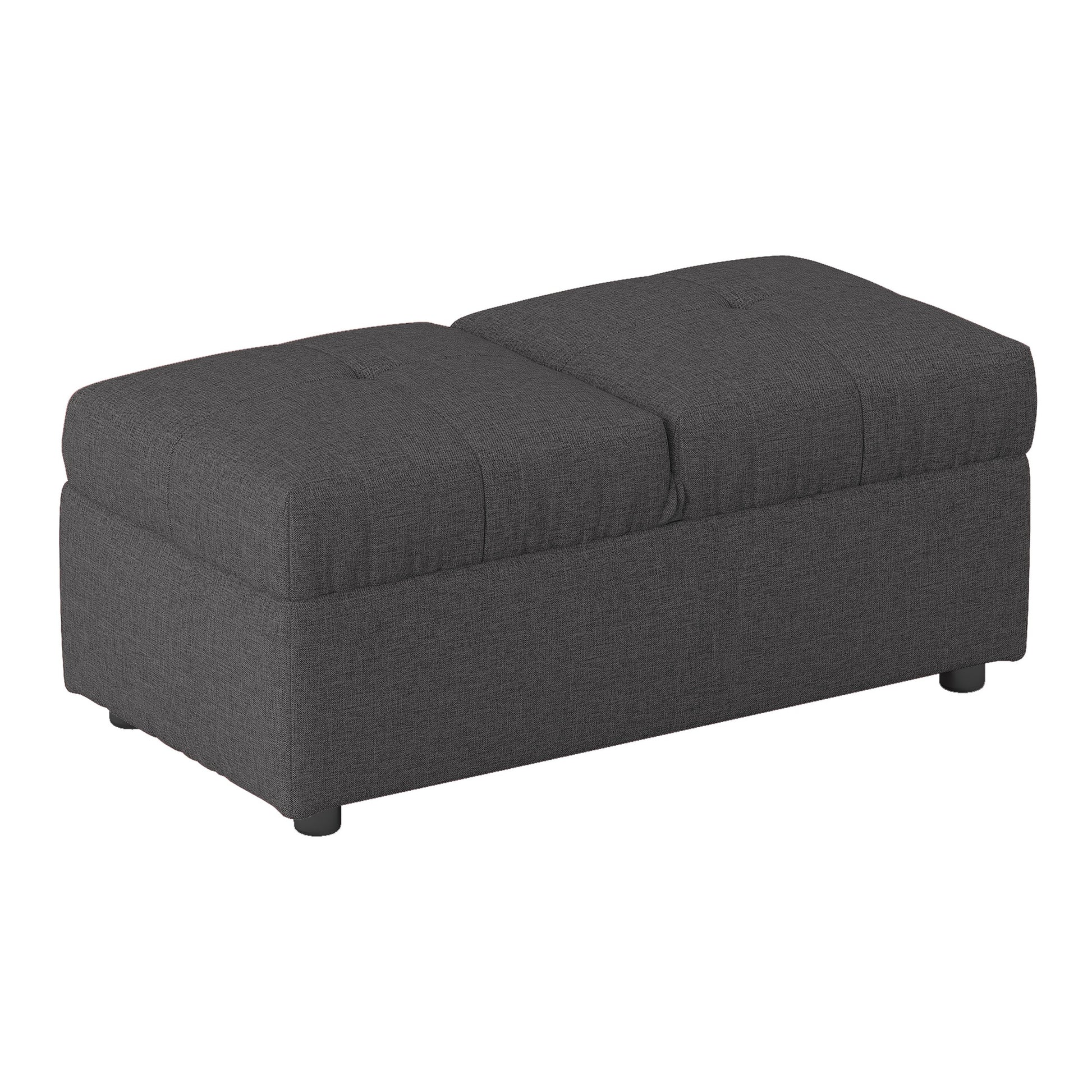 Gray Color Stylish 1Pc Storage Ottoman Convertible Chair Foam Cushioned Fabric Upholstered Solid Wood Plywood Frame Living Room Furniture Gray Wood Primary Living Space Grey Modern Rectangle With Storage Solid Wood