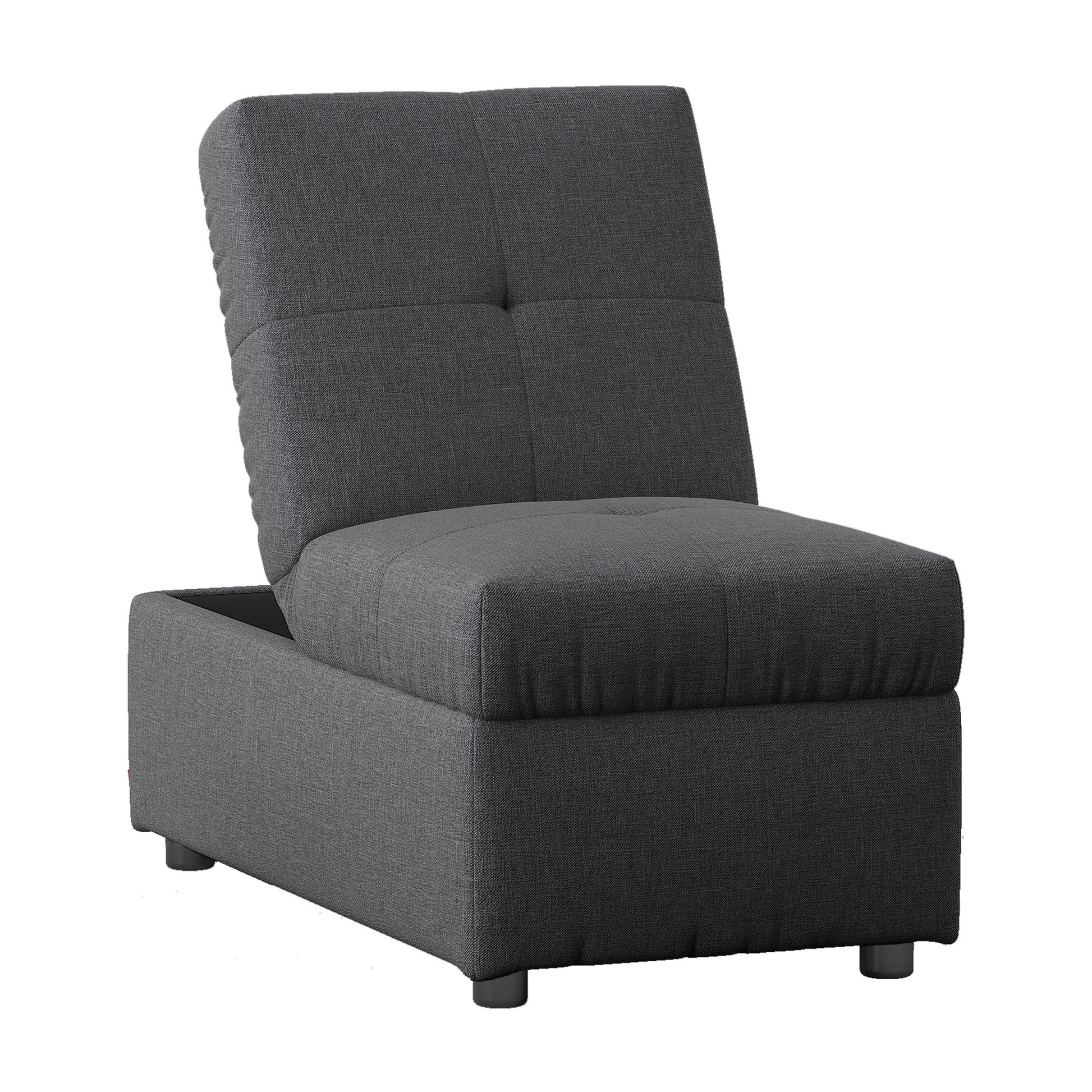 Gray Color Stylish 1Pc Storage Ottoman Convertible Chair Foam Cushioned Fabric Upholstered Solid Wood Plywood Frame Living Room Furniture Gray Wood Primary Living Space Grey Modern Rectangle With Storage Solid Wood