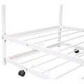 Metal House Bed With Trundle, Twin Size House Bed White White Metal