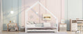 Metal House Bed With Trundle, Twin Size House Bed White White Metal