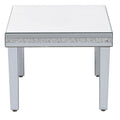 Fashionable Modern Glass Mirrored Coffee Table, Easy Assembly Cocktail Table With Crystal Design And Adjustable Height Legs, Silver Silver Glass