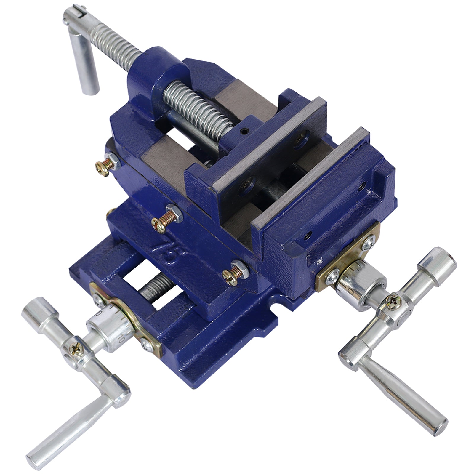 Cross Slide Vise, Drill Press Vise 3Inch,Drill Press Metal Milling 2 Way X Y ,Benchtop Wood Working Clamp Machine Blue Steel