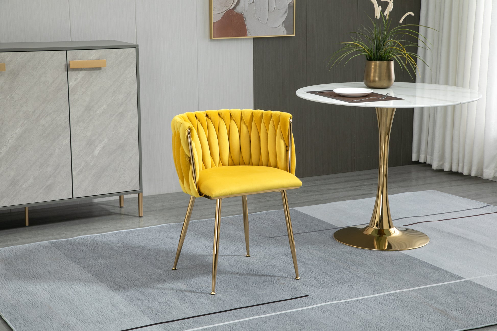 Coolmore Leisuredining Chairsaccent Chair1Pc Set Mustard Metal