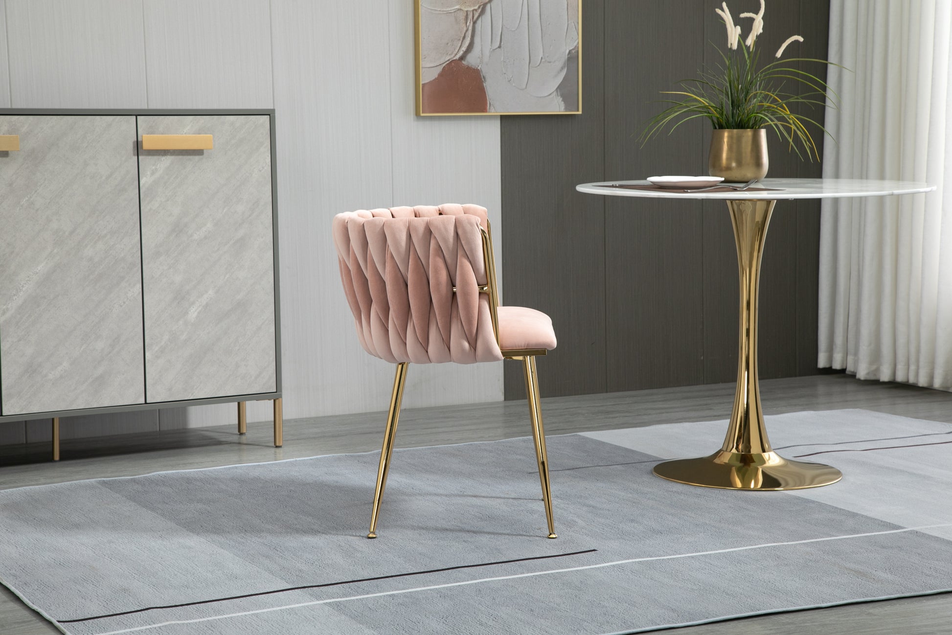 Coolmore Leisuredining Chairsaccent Chair1Pc Set Pink Metal