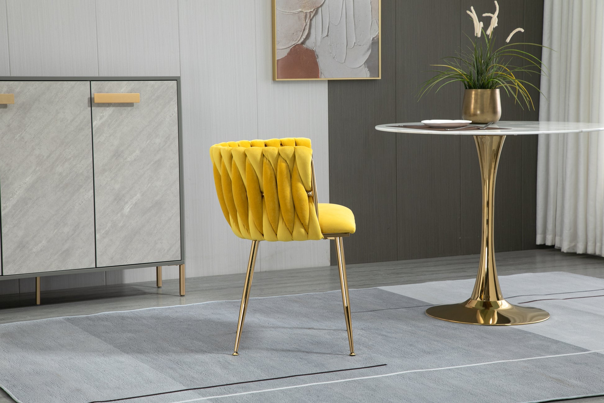 Coolmore Leisuredining Chairsaccent Chair1Pc Set Mustard Metal