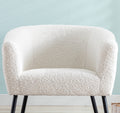 Modern Style 1Pc Accent Chair White Sheep Wool Like Fabric Covered Metal Legs Stylish Living Room Furniture White Primary Living Space Luxury Fabric