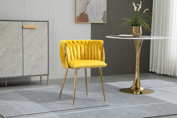 Coolmore Leisuredining Chairsaccent Chair1Pc Set Mustard Metal